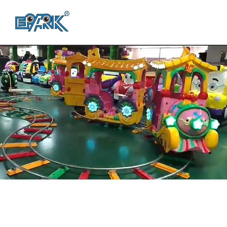 Indoor Outdoor Playground Kiddy Ride Machine Track My Train Fiber Glass Rides With 14 Seats