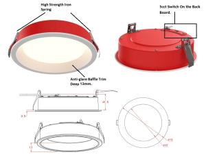 Wholesale Type-ic DIM10+DIMTR 4&quot; fire-rated recessed down light with anti-glare baffle, 120V-277V , Wet location from china suppliers