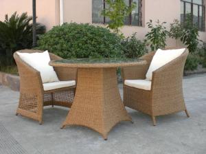 China Outdoor Rattan Furniture Sofa Chair Set For Garden / Patio Brown on sale