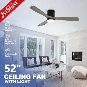 Wholesale Flush Mount Ceiling Fan 52 Inch Metal Wood Modern Loft Decorative with Remote Control from china suppliers