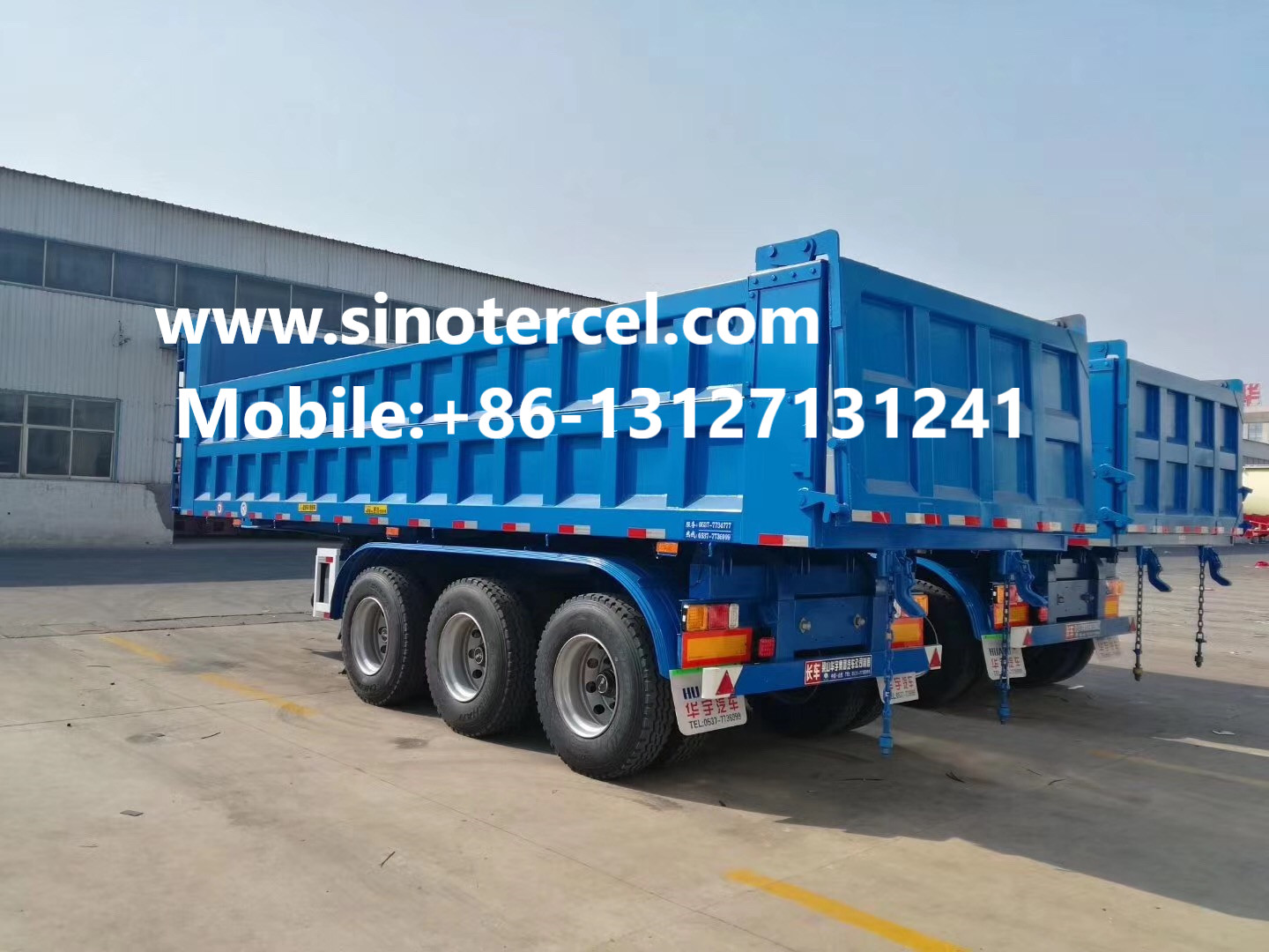 3 Axles 30-50CBM Front Lifting Semi Tipper Trailer For Sale
