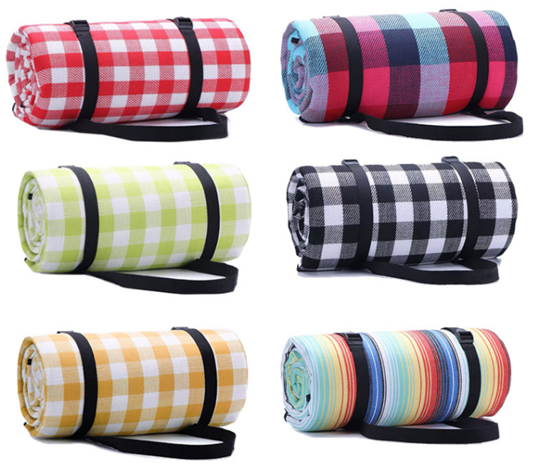 Spring Autumn Outdoor Picnic Accessories Knitted 150*200cm Fleece Picnic Blanket