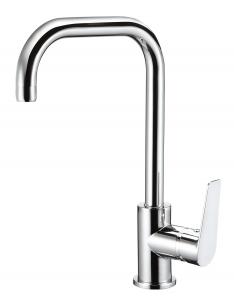 China Chrome Single Lever Kitchen Mixer Tap 360 Degree Rotating Kitchen Faucet on sale
