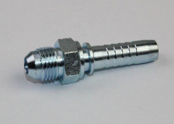 Carton Steel Npt Pipe Fittings , JIC Male 74 Degree Cone Seal In Silver Color (