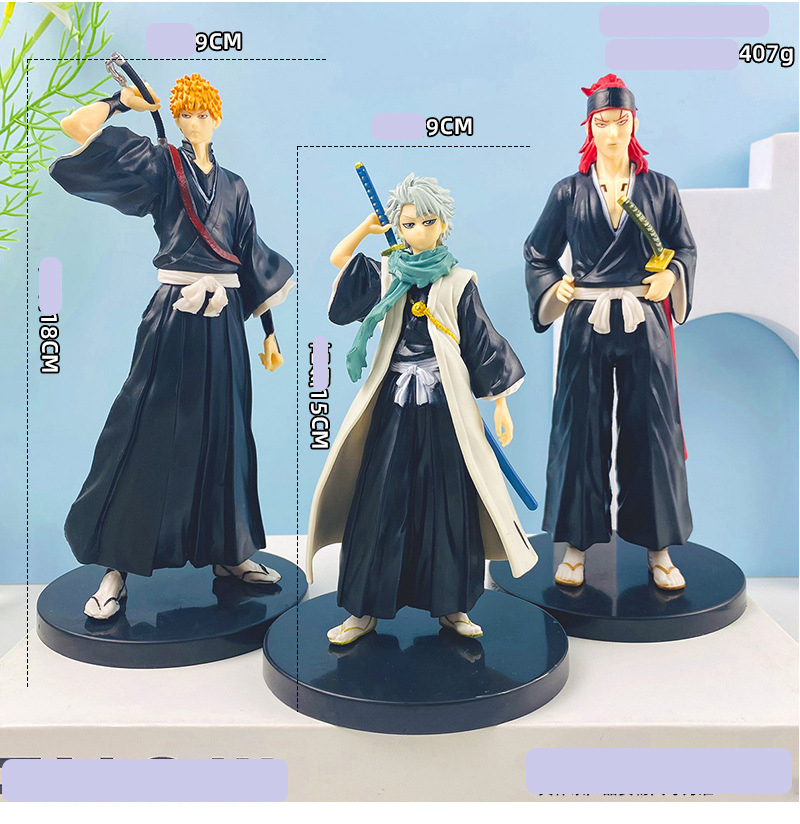 PVC Bleach Anime Shinigami Figures Toshiro HItsugaya Kurosaki Ichigo Theme Movie TV