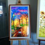 UHD 55" inch gallery Wood frame LCD LED Advertising photo picture display WIFI