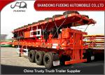 2 / 3 Axle 20 Foot Flatbed Trailer / Truck Flatbed Trailers With Container Lock