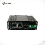 Mini Industrial 1-Port 100/1000X SFP to 2-Port 10/100/1000T 30W PoE+ Media