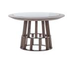 Round Coffee table used Oak wood with Stone marble for Hotel Lobby and living