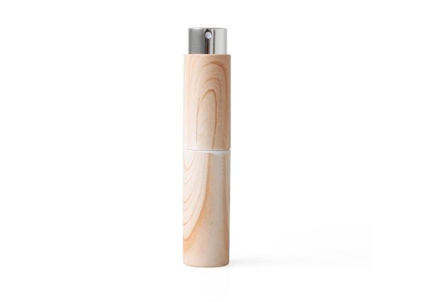 Wooden small Twist And Spritz Atomiserbottle inner glass vial with top aluminum