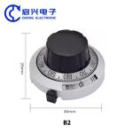 B2 46mm 6.35mm 15 turns 10 turns 7276 3590 534 potentiometer precise dial knob