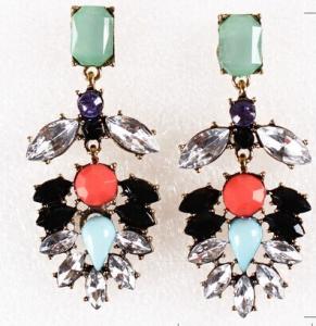 Wholesale Retro hit color flash diamond earrings gemstone earrings from china suppliers
