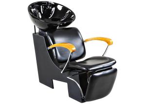Wholesale Tilted Footrest Salon Shampoo Chairs And Bowl With Wooden Armrest , High End Salon Furniture from china suppliers