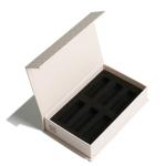 Grey Board And Coated Paper Gift Box With Magnetic Closur Lid And Black EVA