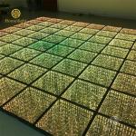 Portable Illuminated Tempered Glass 3D Dancefloor Golden Starry New Style Dance