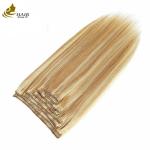 Virgin Human Hair Clip In Extensions Ponytail Straight Piano Color