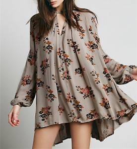 China Ladies fahsion print swing tunic, long sleeve short dress, blouse on sale