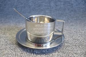Wholesale 200ml Afternoon coffee set silver color stainless steel coffee tea cup with spoon restaurant coffee espresso cup set from china suppliers