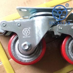 Wholesale 3 Inch Swivel Locking Cast Iron Polyurethane Castors Durable Iron PU Wheels from china suppliers