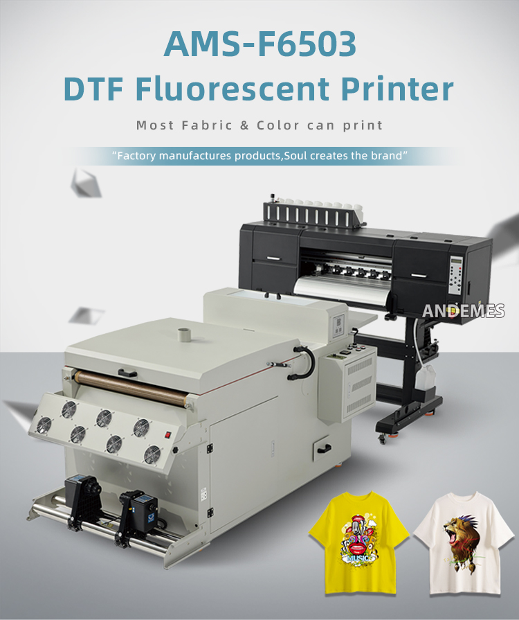 24inch DTF Printer with Fluorescence System and 3 i3200 Print Heads Pigment Ink Type