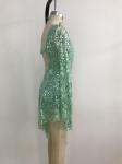 Womens Ballet Leotards Cyan Color Lace 100% Polyester For Stage