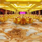 Flower Printed PVC Carpet Flooring 80% Wool 20% Nylon Jacquard Style