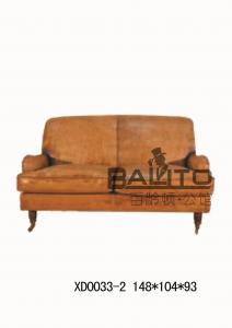 China classical America style antique 2 seater leather sofa/classic 2 persons leather sofa on sale
