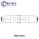 DEA4 Insert Single Phase EMI Filter 1500VDC Line/Line