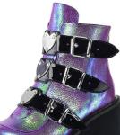 Chameleon'S Skin PU 8cm Ladies Flat Boots 6 Inch With Ultra Light Trim