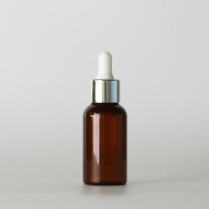 Wholesale 50ml Amber Pet Plastic Jars , Cosmetic Small Plastic Bottles Round Shape from china suppliers