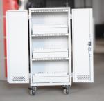 White Mobile Charging Cart Steel Material 60 Units Laptop Charging Cart