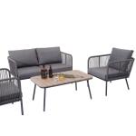 Outdoor Conversation Bistro Set, Courtyard Balcony Hollow Weaving Open Wicker