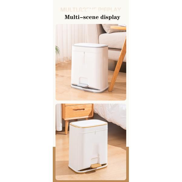 Patent Plastic Kitchen Can with Press Type Lid Large Capacity Pedal Waste Bin