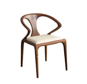 Wholesale Nordic Solid Wood Bedroom Dining Chair with Armrest Modern Design Lacquered Finish from china suppliers