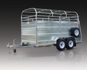 Wholesale Double Axle Steel Cattle Crate Trailer / Stock Crate Trailer With Hydraulic Brake from china suppliers