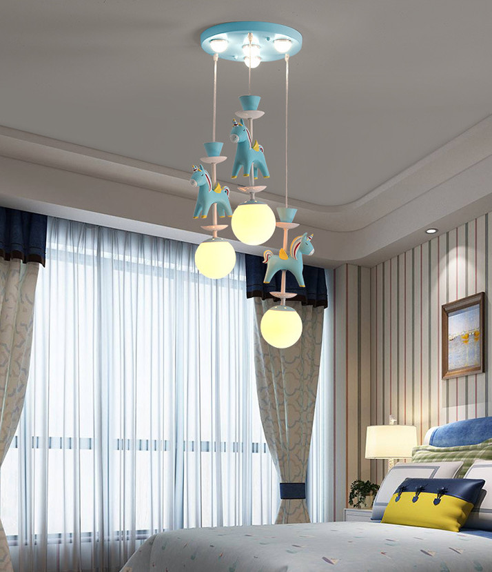 Kid Room E27 Nordic Pink Modern Pendant Light with Five or Three Heads