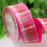 Custom Printed Grosgrain Ribbon Tartan / Grid Ribbon Decoration Bows For Dress /