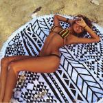 Most hot selling microfiber round beach towel Cotton round beach towel samll MOQ