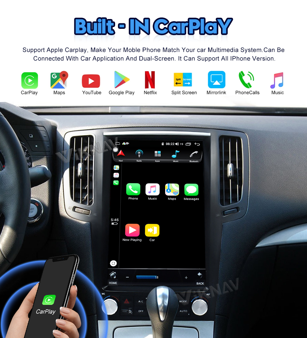 ABS 12.1inch Car Radio Multimedia Player For Infiniti G25 G37 2004-2015