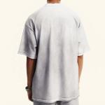 Washed Grey Oversized T Shirt Summer Sorona Fabric Quick Dry Cool Streetwear