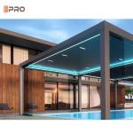 Motorized Waterproof Outdoor Aluminium Pergola Gazebo With Adjustable Louvers