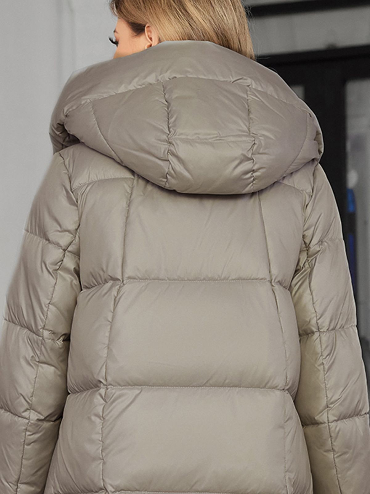 Detachable Lining Fashionable Thickened Down / Cotton Jacket, long women coat，for cold winter, hooked, warmest coat