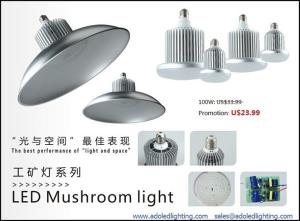 Wholesale factory lighting led highbay dimmable mushroom light meanwell driver bridgelux led CE from china suppliers