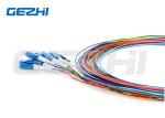 1m (3ft) LC UPC Fiber Optic Pigtail 12 Fibers OS2 Single Mode Unjacketed Color