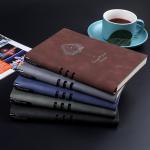 Custom Logo Hardcover Business Notebook with PU Leather Cover and 100 Sheets