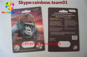 Wholesale 3D printing card FX 25000 lenticular plastic 3D card Custom printed rhino V7 3D sex pillspackaging 3D sex pill card from china suppliers