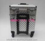 Silver Aluminum Pro Makeup Case Lockable PVC Lining 7.5 kgs light weight