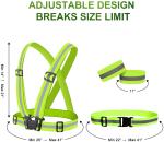 Adjustable 1.5cm Reflective Hi Vis Running Gear 42*52cm