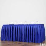 KINSHUN Plastic Table Skirt Rectangle Island Blue Color Party Table Skirt