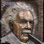 Interior Einstein Decorative Metal Wall Sculpture Bronze